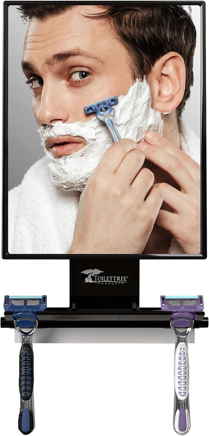 ToiletTree Products Fogless Shower Mirror - Anti-Fog Mirror - Adjustable Shaving Mirr