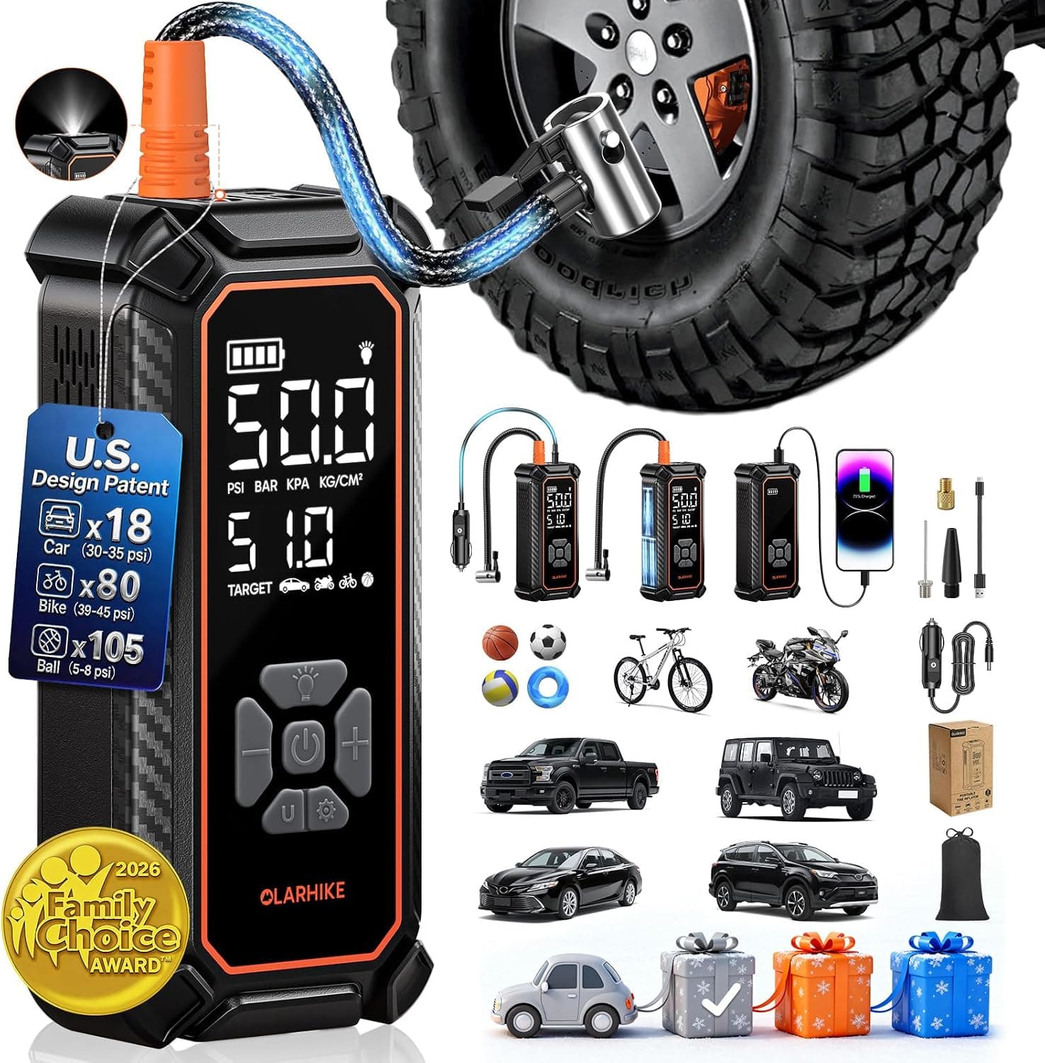 OlarHike Tire Inflator Portable Air Compressor